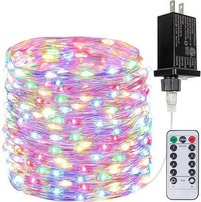 66FT 200 LED Fairy Lights with Remote, Plug in Twinkle Light Outdoor Indoor | 8 Modes, Timer, Dimmable, Memory Function, Waterproof Multicolor String Lights for Bedroom Garden Party Christmas Decor