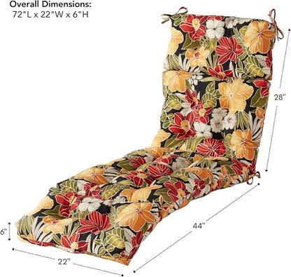 Greendale Home Fashions 72 x 22-inch Outdoor Chaise Lounge Cushion, Aloha
