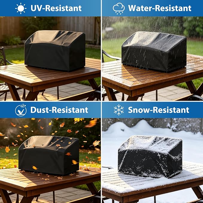 Tabletop Grill Cover for Monument 20" Propane Grill, Heavy Duty 600D | Fits Monument 13472 & G22 2-Burner Portable Propane Grills, Outdoor Waterproof 20" Tabletop Small Grill Cover