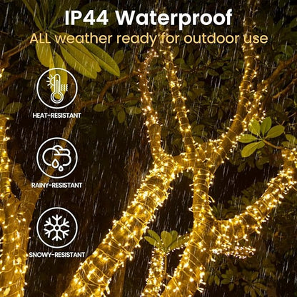 4 Pack String Lights Battery Operated with Timer, 132FT 400 LED Waterproof Battery Twinkle Lights, 8 Modes Fairy Light for Indoor & Outdoor Party Bedroom Porch Tree Christmas Decorations (Warm White)