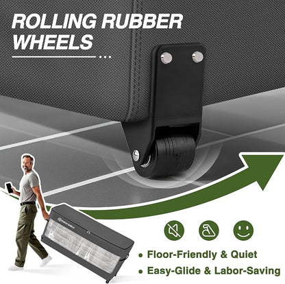 Porch Shield Rolling Cushion Storage Bag with Wheel - Heavy Duty Large Container for Furniture Pillow 9 Ft Tree Christmas 62" L x 20" W x 28" H