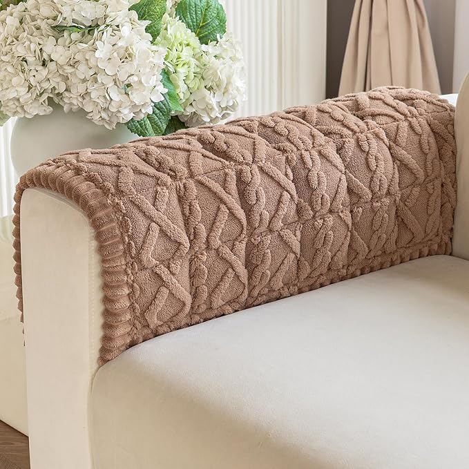 OstepDecor Couch Cover for Dogs, Washable Non Slip Sofa Cover for Pets | Soft Couch Covers for Sofa, Loveseat and Sectional, Furniture Protector Against Pet Hair & Dirt (20" x 24", Coffee)
