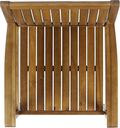 Christopher Knight Home 47" Round Acacia Wood Outdoor Dining Table and 2 Acacia Wood Outdoor Dining Chairs, Teak Finish