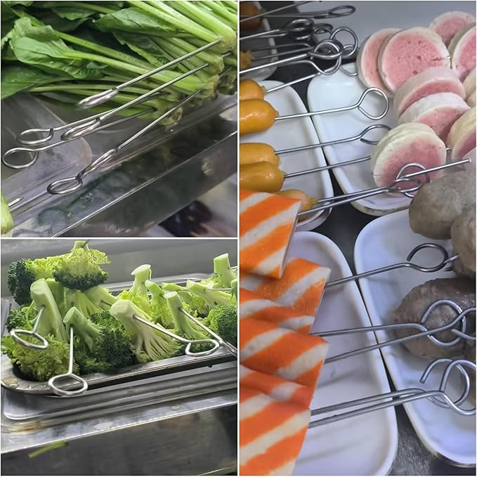 30 pcs 6 inches Turkey Lacers for Trussing Turkey,Stainless Steel Skewers Turkey Pins for Trussing Turkey and Poultry