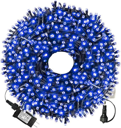 105FT 300 LED Christmas String Lights, End to End Plug 8 Modes | Christmas Lights UL Certified Outdoor Indoor Fairy Light Christmas Tree, Patio, Garden, Party, Holiday (Blue)