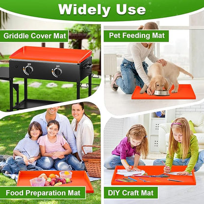 LOPNUR Full-Edge Silicone Grill Cover 28 Inch for Blackstone Griddle, Upgraded Heavy Duty Food Grade Silicone Mat for Blackstone Griddle Accessories, Protects Outdoor Grill from Dust and Rust Yearly