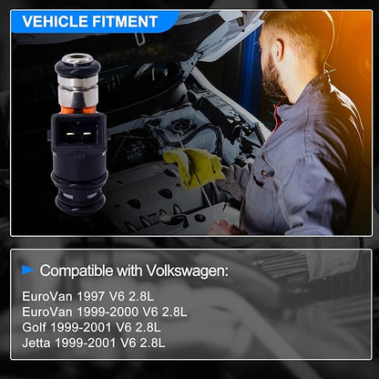 HiSport IWP022 6PCS Fuel Injectors 5 Holes Compatible with Volkswagen EuroVan 1997 1999 2000 V6 2.8L Compatible with Volkswagen Golf Jetta 1999-2001 V6 2.8L 021906031D