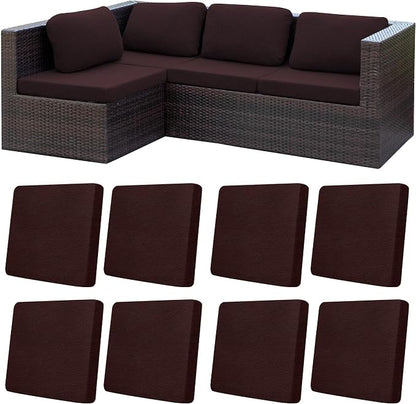 8Pcs Patio Cushion Covers, Outdoor Stretch Cushion Covers, Washable | Stretch Fit, Replacement, Washable and Reusable Furniture Protectors, Fits most patio furniture cushion covers, Cover Only