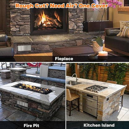Skyflame Stainless Steel Cubic Venting Panel, 15-Inch by 6-1/2-Inch | Outdoor Masonry Fire Pits/Fireplaces, Kitchen Island