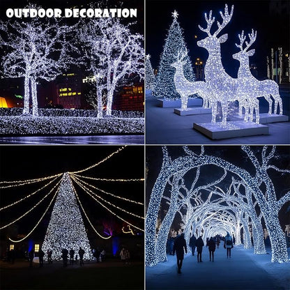 Fairy Lights Plug in,328FT 1000LEDs Waterproof Led String Lights,8 Modes Remote Twinkle Light for Outdoor Indoor Christmas Wedding Birthday Garden Party Decorations,Silver Wire,Cool White