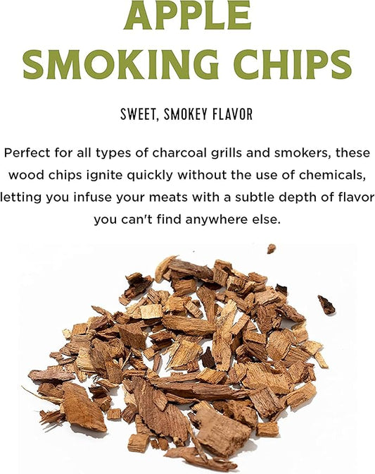 Fire & Flavor Premium All Natural Hardwood Smoking Chips, 2-Pack, 2 Pounds, Apple