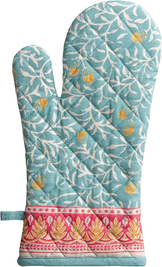 Maison d'Hermine Oven Gloves 100% Cotton Oven Mitt (7" x 13", Pack of 1) | With Loop Heat Resistant BBQ Cooking Gloves Baking Kitchen Handling Hot Pans Thanksgiving Christmas - Carpo