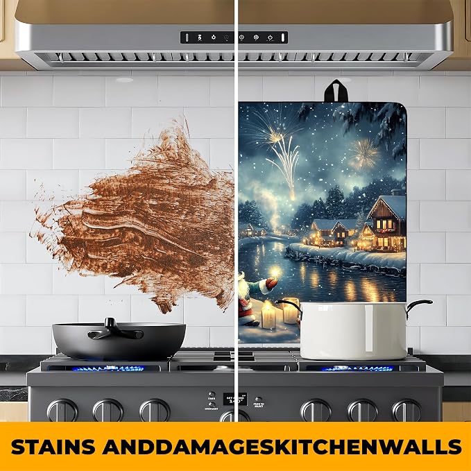 Christmas Stove Top Cover Snowman Stove Top Cover for Home Decoration Kitchen Pad Non-Stick Washable Cooktop Covers Countertop Protector Keep Stove Clean 28"x20" (Snowhouse)