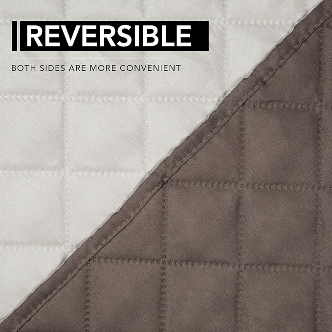 Easy-Going Reversible Couch Cover, Oversized Recliner, Taupe/Ivory | Machine Washable Slipcover For Dogs, Water Resistant Furniture Mat For Living Room, Non-Slip Sofa Cover, Pet Friendly