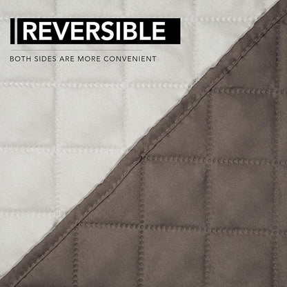 Easy-Going Reversible Couch Cover, Oversized Recliner, Taupe/Ivory | Machine Washable Slipcover For Dogs, Water Resistant Furniture Mat For Living Room, Non-Slip Sofa Cover, Pet Friendly