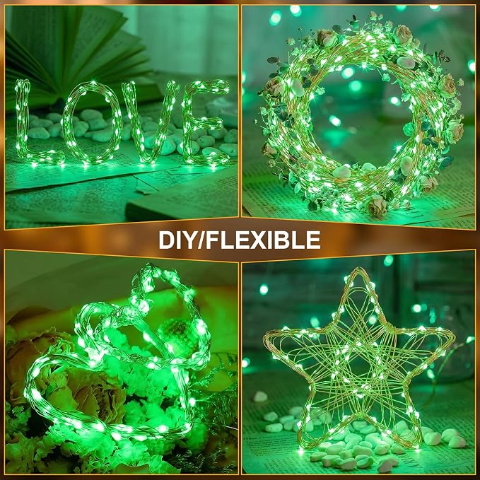 Solar String Lights 2 Pack Total 66FT 200LED Solar Fairy Lights Outdoor Waterproof 8 Lighting Modes Twinkle Lights for Patio, Garden Yard Party Wedding Tree Christmas Halloween Decoration, Green