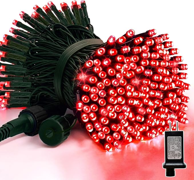 200 LED Red String Lights Halloween, 66ft Red Christmas Lights Plug in, Connectable Indoor Outdoor Use, 16 Modes Halloween Lights for Tree Bedroom Garden Yard Porch Xmas Halloween Decor