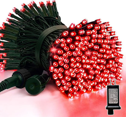 200 LED Red String Lights Halloween, 66ft Red Christmas Lights Plug in, Connectable Indoor Outdoor Use, 16 Modes Halloween Lights for Tree Bedroom Garden Yard Porch Xmas Halloween Decor