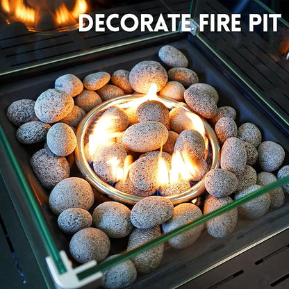GasSaf 10 Pounds Black Natural Tumbled Stones Round Lava Rock Pebbles for Fire Pit, Gas Fireplace/Fire Tables, Gas Log Set, Fire Bowls, Decorative Landscaping Rocks for Indoor and Outdoor (1-2 Inch)