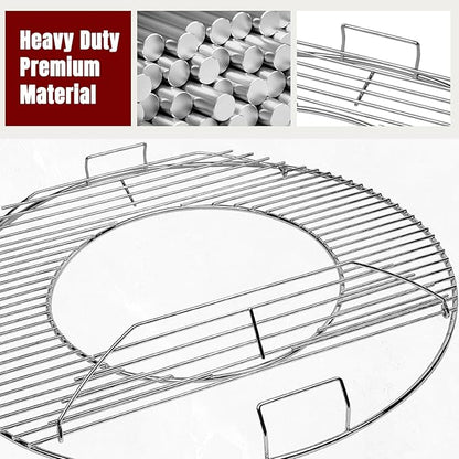 SHINESTAR Grill Grate for 22" Weber Charcoal Grills, Kettle, Performer, Master-Touch, Upgraded 8835 Gourmet BBQ System Hinged Cooking Grate, 21.5x21.5 Inch