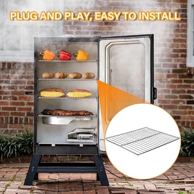 Cooking Grate Replacement Part for Masterbuilt 30 Inch Electric Smoker, 14.6" x 12.2" Grill Grids, Smoker Grates for Masterbuilt MB20071117, 20071117, MB20073519, MB26073519, MB20070421, 2 Pack
