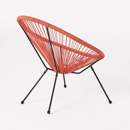 Christopher Knight Home Outdoor Hammock Weave Chair with Steel Frame (Set of 4) - Orange and Black