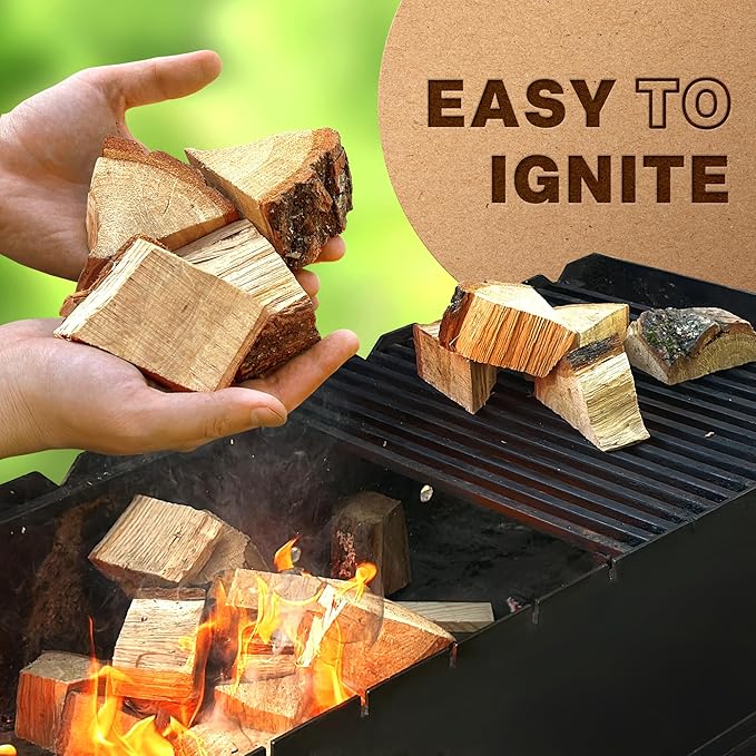 Woodover Smoker Chunks - Wood Chunks for Smokers, Kiln Dried BBQ Fruitwood for Smoking Meat and Grilling, 2x3 Inch Pieces, 12 lb (800 Cu in.), Apple and Cherry