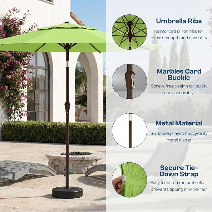 10FT Patio Umbrella, 2 Tier Outdoor Table Umbrella, Large Vented Market Umbrellas with Push Button Tilt and Crank, 8 Sturdy Ribs for Backyard, Deck, Pool, UPF50+ UV Protection