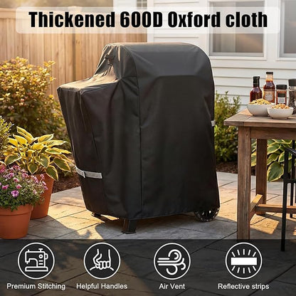 QuliMetal Grill Cover for Pit Boss Pro Series II 600, Pit Boss 600/Pro 600, Lexington 500/540 Wood Pellet Grills PB600PS1-600D Heavy Duty Waterproof Fade Resistant Grill Cover with Elastic Drawstrings