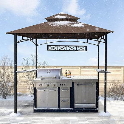 SCOCANOPY Grill Replacement Canopy BBQ Gazebo Top Compatible with Aldi Gardenline Belavi Shoprite Grill Gazebo,for Model Number: 43472,812576,822694,31937-17,21581,(Brown)