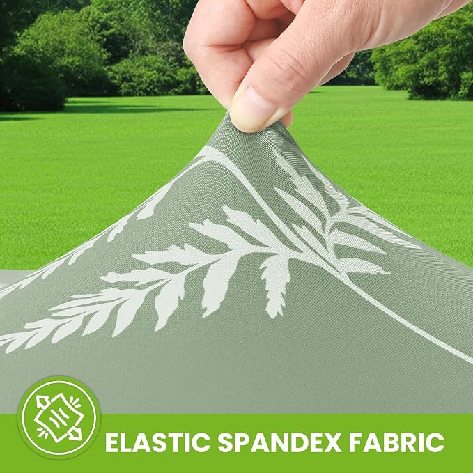 Smiry Spandex Fitted Tablecloth for 4 Foot Rectangle Tables, Washable Picnic Table Cover with Elastic, Stretch Reusable Table Cloth for Outdoor, Camping, Dining & Kitchen (Mint Leaf, 30"x48")