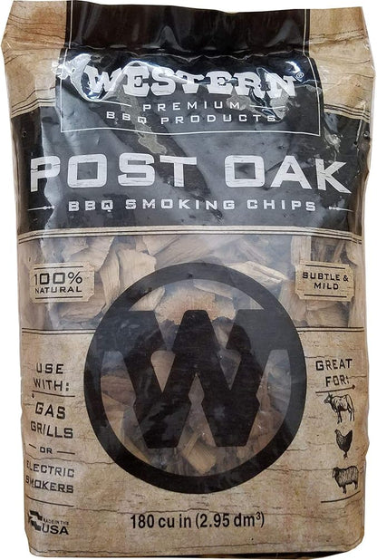 Western Premium BBQ Products Post Oak BBQ Smoking Chips, 180 cu in