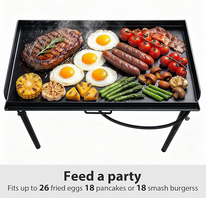 Utheer 32" x 14" Nonstick Griddle for Camp Chef 2 Burner Stove, Fits SG60 EX60 DB60 YK60 Double Burner Stove, Ceramic Griddle Oven-Safe Up to 500°F, Rust-Resistant Flat Top Camp Chef Accessory