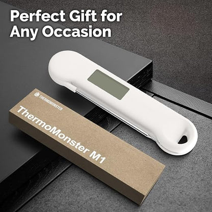 0.5 Sec Instant Read Grill Meat Thermometer Digital Food Cooking BBQ, White | ±0.5°F Precision, Auto Flip Digital LCD Display, Ideal For Meat, Candy, Grill, BBQ, Food Thermometer for Kitchen Gadgets