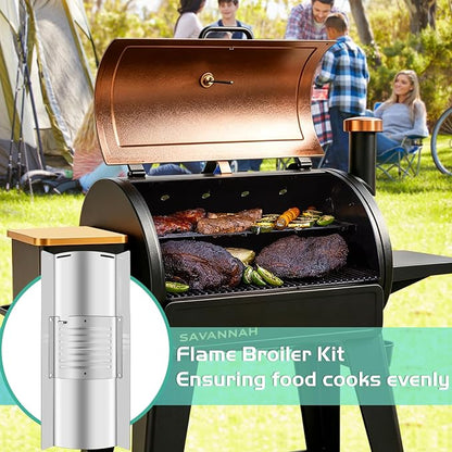 Flame Broiler Kit for Pit Boss Savannah 1500 Wood Pellet Grill Onyx Edition Replacement Parts Pitboss PB1500NX Diffuser Heat Deflector Plate Smoker BBQ Accessories