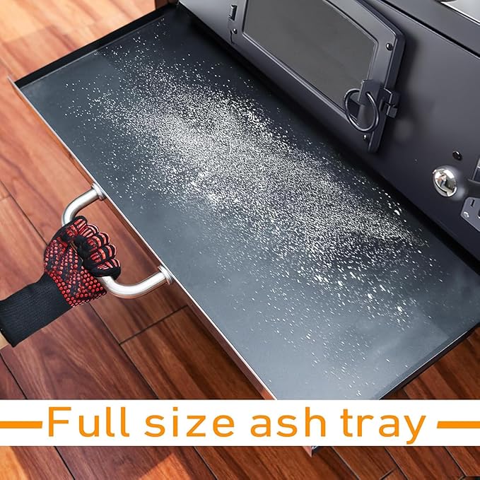 29In Built in BBQ Grills, Large Outside Charcoal Grill with BBQ Fork Kit Liftable Tray & Thermometer, Black Stainless Steel Barbecue Grill for Outdoor Kitchen Cooking Patio Camping Park Style