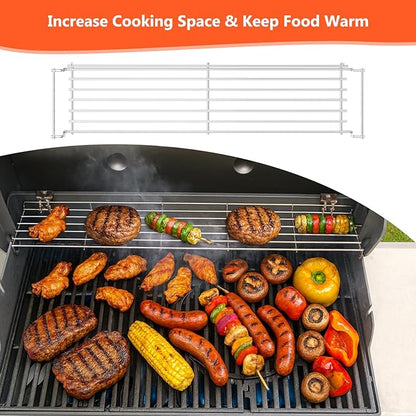 QuliMetal 304 Stainless Steel Warming Rack for Weber Genesis 300 Series(2007-2016), Genesis E310, E320, E330, S310, S320, S330, Replacement for Weber 65054, 81323, 62749