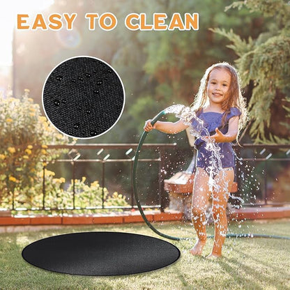 Cyfie 36 Inch Round Under Grill Mat for Outdoor BBQ, Heat Resistant Fireproof Mats for Fire Pit, Waterproof Oil-Proof Double-Sided Silicone Floor Pad Deck Fireplace Stove Patio Grass Protector
