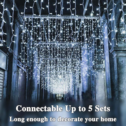 240LED 88Ft Connectable String Lights Indoor Outdoor Clear Wire | Cool White Christmas Lights | Twinkle Fairy Light Plug in with Timer for Bedroom Classroom Wedding Tree Patio Decor