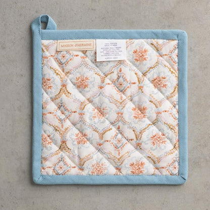 Maison d' Hermine Pot Holders 100% Cotton Potholders (8" x 8", Pack of 2) | Heat Resistant Hot Pads with Loop BBQ Cooking Baking Hotel Kitchen Handling Hot Pans Thanksgiving Christmas - Fair Isle