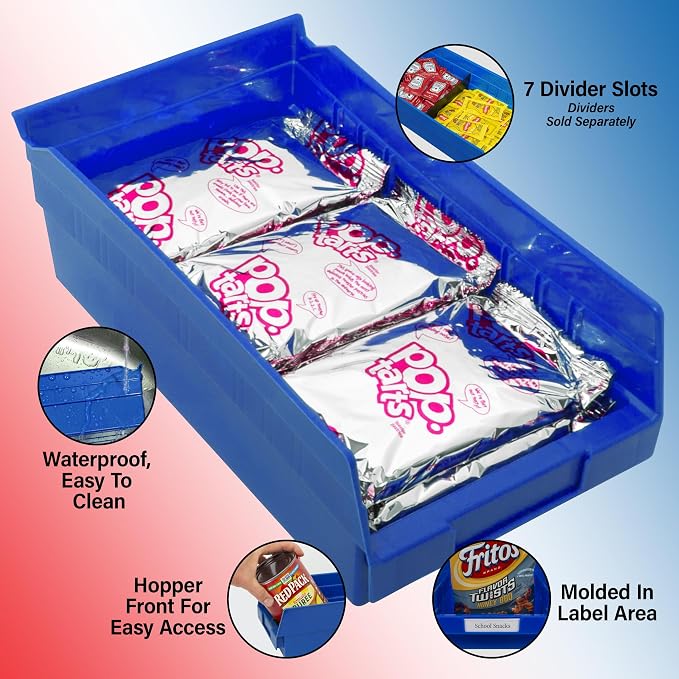 Akro-Mils 30130 Heavy Duty Plastic Shelf Bins, 12"x 6.5"x 4", Blue, 12-Pk | Heavy Duty Nesting Storage Bins for Garage, Closet, Refrigerator, Kitchen, Cabinet, Drawer Organization, Pantry Organization