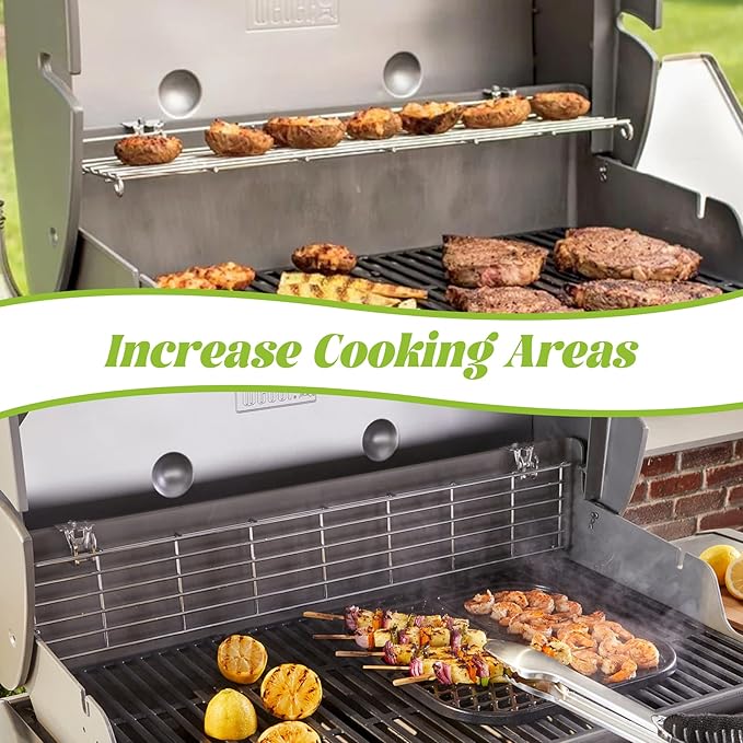 Warming Rack for Weber 66044 Genesis II/II LX 300 Series GS4 Replacement Parts E-310 E-315 E-330 E-335 S-310 S-335 Gas Grill Grate Stainless Steel 304 BBQ
