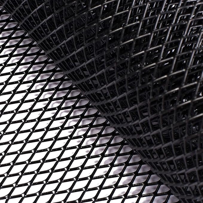 AggAuto Universal 40"x13" Car Grill Mesh 8x16mm Rhombic Hole Black | Aluminum Alloy Automotive Grille Insert Bumper, One of the Most Multifunctional Shape Grids 100x33cm