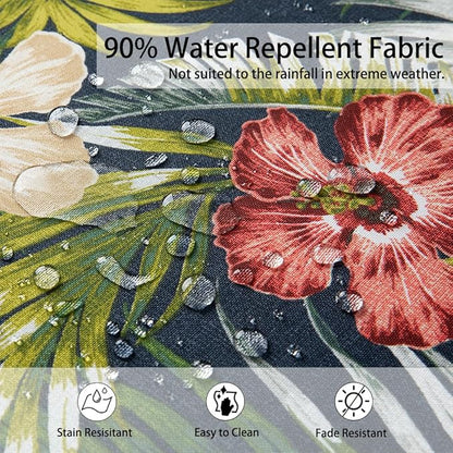 Magpie Fabrics Indoor Outdoor Cushion Cover Replacement 2 Pack, NO Insert! Water Repellent Slipcover with Ties Decor for Patio Garden Chair Sofa Bench Wicker(Midnight Floral, 22x20x4 Inch)