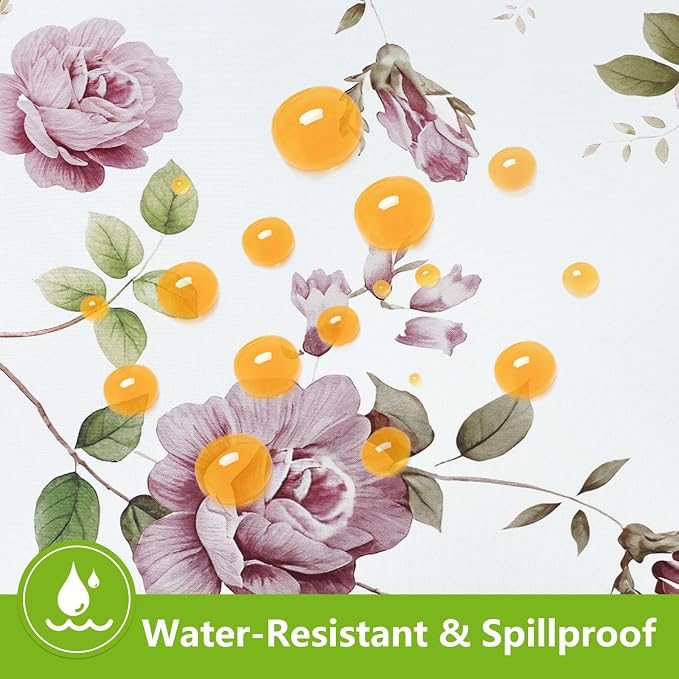 Smiry Spandex Fitted Tablecloth for 4 Foot Rectangle Tables, Washable Picnic Table Cover with Elastic, Stretch Reusable Table Cloth for Outdoor, Camping, Dining & Kitchen (Flowers, 30"x48")
