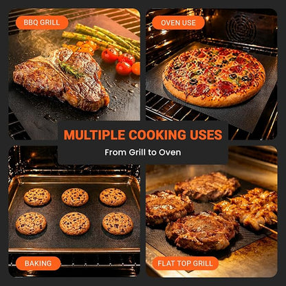 Grill Mats Roll with Cutter, Grill Mat for Outdoor Grill 15.75 x 100 Inch | Reusable Grilling Mats for Gas Grills, Nonstick Cut-to-Fit for Outdoor Cooking, Grill Liners, and Easy to Clean, Black