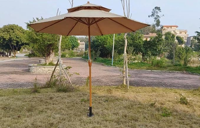 2 Pcs Umbrella Base for Φ1.2''-Φ2.2'' Pole, Patio Umbrella Stand | Outdoor Lawn Design with Ground Spike Fixing, Table Steel Umbrella Base for Multiple Scenes, Garden/Deck/Porch Balck