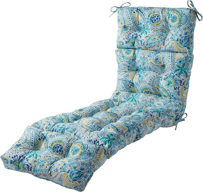 Greendale Home Fashions 72 x 22-inch Outdoor Chaise Lounge Cushion, Paisley