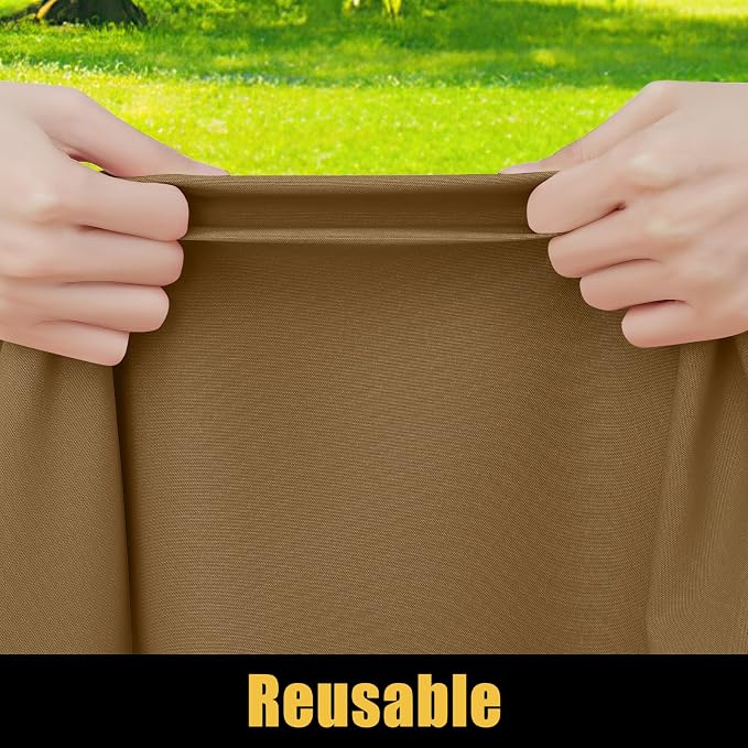 Smiry Rectangle Picnic Table Cloth, Waterproof Elastic Fitted Tablecloths for 4 Foot Tables, Washable Polyester Table Cover for Camping, Indoor and Outdoor (Brown, 24"x48")