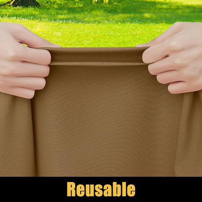 Smiry Rectangle Picnic Table Cloth, Waterproof Elastic Fitted Tablecloths for 4 Foot Tables, Washable Polyester Table Cover for Camping, Indoor and Outdoor (Brown, 24"x48")